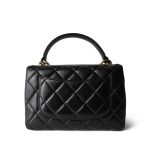Black Lambskin Quilted Small Trendy CC - Image 4