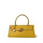 Shoulder Kelly 40 Jaune Ambre Taurillon Clemence Gold Plated N Square Stamp - Image 5
