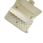 20B Iridescent White Calfskin Quilted Classic Flap Medium Light Gold Hardware - Image 16
