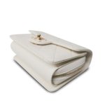 22C White Caviar Quilted Like A Wallet Flap Bag LGHW - Image 9