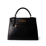 Kelly Sellier 28 Black Box Calfskin Gold Plated (V) Stamp - Image 5
