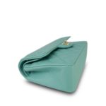 20c Tiffany Blue Caviar Quilted Small Classic Flap LGHW - Image 9