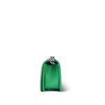 Green Caviar Quilted Boy Bag Small Silver Hardware - Image 2