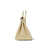 Birkin 25 Parchemin / Light Beige Togo Palladium Plated M Square Stamp - Image 4