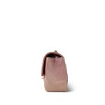 21S Metallic Rose Gold Grained Lambskin Quilted Mini Rectangular Flap LGHW - Image 4