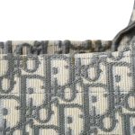Dior Ecru and Gray Dior Oblique Embroidery Book Tote Large - Image 5