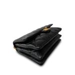 Black Lambskin Quilted Pillow Crush Single Flap Bag Aged Gold Hardware - Image 8