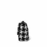 Black/White/Ecru Ribbon Tweed Houndstooth 19 Flap Mixed Hardware Small - Image 2