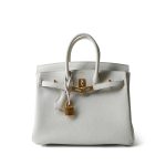 Birkin 25 Gris Pale Togo Gold Plated B Stamp - Image 4