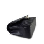 20B Navy Caviar Chevron Quilted Classic Flap Small Light Gold Hardware - Image 6