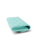 24C Turquoise Lambskin Quilted Flap Card Holder - Image 8