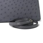 Kelly Sellier 28 Horseshoe (HSS) Gris Agate/Bleu Nuit Ostrich Palladium Plated Y Stamp - Image 14
