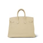 Birkin 25 Parchemin / Light Beige Togo Palladium Plated M Square Stamp - Image 9