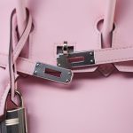 Birkin 25 Rose Sakura Swift Palladium Plated T Stamp - Image 5