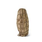 Beige Suede Chain Frame Shopping Tote Light Gold Hardware - Image 6