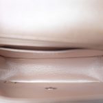 17B Rose Gold Iridescent Caviar Chevron Mini Rectangular Flap Silver Hardware - Image 10