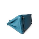 Birkin 30 Blue Jean Togo Palladium Plated L Square Stamp - Image 10