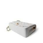 Vintage White Lambskin Quilted Diana Flap Medium GHW - Image 3