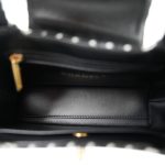 24A Black and White Houndstooth Tweed Quilted Nano Kelly Shopper Aged Gold Hardware - Image 9