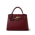 Kelly 28 Rouge H Chamonix White Stitching Gold Plated E Square Stamp - Image 5