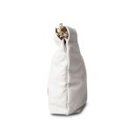White Calfskin Quilted Mini 22 Bag Antique Gold Hardware - Image 5
