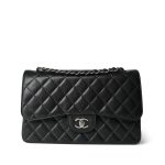 Black Jumbo Caviar Classic Flap Silver Hardware - Image 4