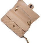 Beige Clair Caviar Quilted Classic Flap Medium Gold Hardware - Image 15