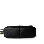 Black Lambskin Quilted Coco Love Flap Bag - Image 6