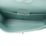 20C Tiffany Blue Caviar Quilted Classic Flap Medium LGHW - Image 11