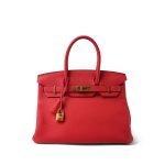 Birkin 30 Rouge de Coeur Veau Togo Gold Plated D Stamp - Image 12