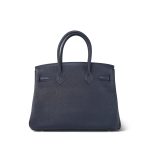Birkin 30 Bleu Indigo Veau Togo Gold Plated X Stamp - Image 9