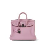 Birkin 25 Rose Sakura Swift Palladium Plated T Stamp - Image 6