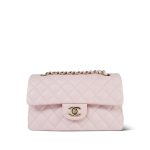22S Light Pink Caviar Quilted Classic Flap Small Light Gold Hardware