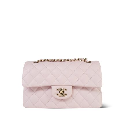22S Light Pink Caviar Quilted Classic Flap Small Light Gold Hardware