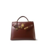 Kelly Sellier 32 Brown Box Calfskin Gold Plated [B] Stamp - Image 9