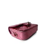 24C Shiny Pink Calfskin Quilted Flap Bag & Coin Purse - Image 7