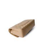 Dark Beige Lambskin Quilted Vintage Classic Flap Medium Gold Hardware - Image 9