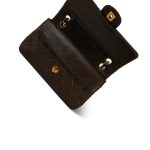 Brown Lambskin Quilted Classic Flap Small Gold Hardware - Image 14
