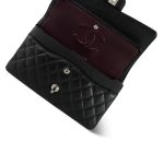 Black Caviar Quilted Classic Flap Medium Silver Hardware - Image 12