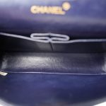 Navy Lambskin Quilted Medium Classic Flap Gold Hardware - Image 12