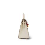 Kelly 25 Sellier Bi-Color Horseshoe (HSS) Craie/Rose Jaipur Epsom Gold Plated A Stamp - Image 8