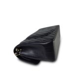 20B Navy Caviar Chevron Quilted Classic Flap Small Light Gold Hardware - Image 7