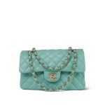 20c Tiffany Blue Caviar Quilted Small Classic Flap LGHW - Image 3