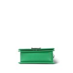 Green Caviar Quilted Boy Bag Small Silver Hardware - Image 5
