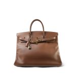 Birkin 40 Brown Evergrain Gold Plated [B] Stamp - Image 4