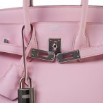 Birkin 25 Rose Sakura Swift Palladium Plated T Stamp - Image 7