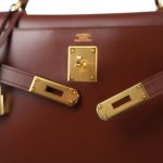 Kelly Sellier 32 Brown Box Calfskin Gold Plated [B] Stamp - Image 17