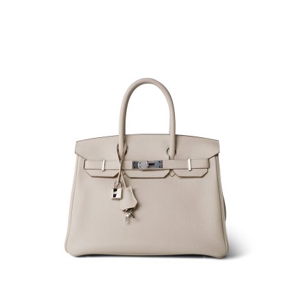 Birkin 30 Craie Togo Palladium Plated C Stamp