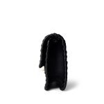 Black Calfskin Braided My Own Frame Flap Bag Aged GHW - Image 3