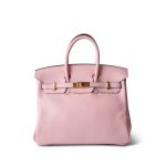 Birkin 25 Rose Sakura Swift Gold Plated X Stamp - Image 2